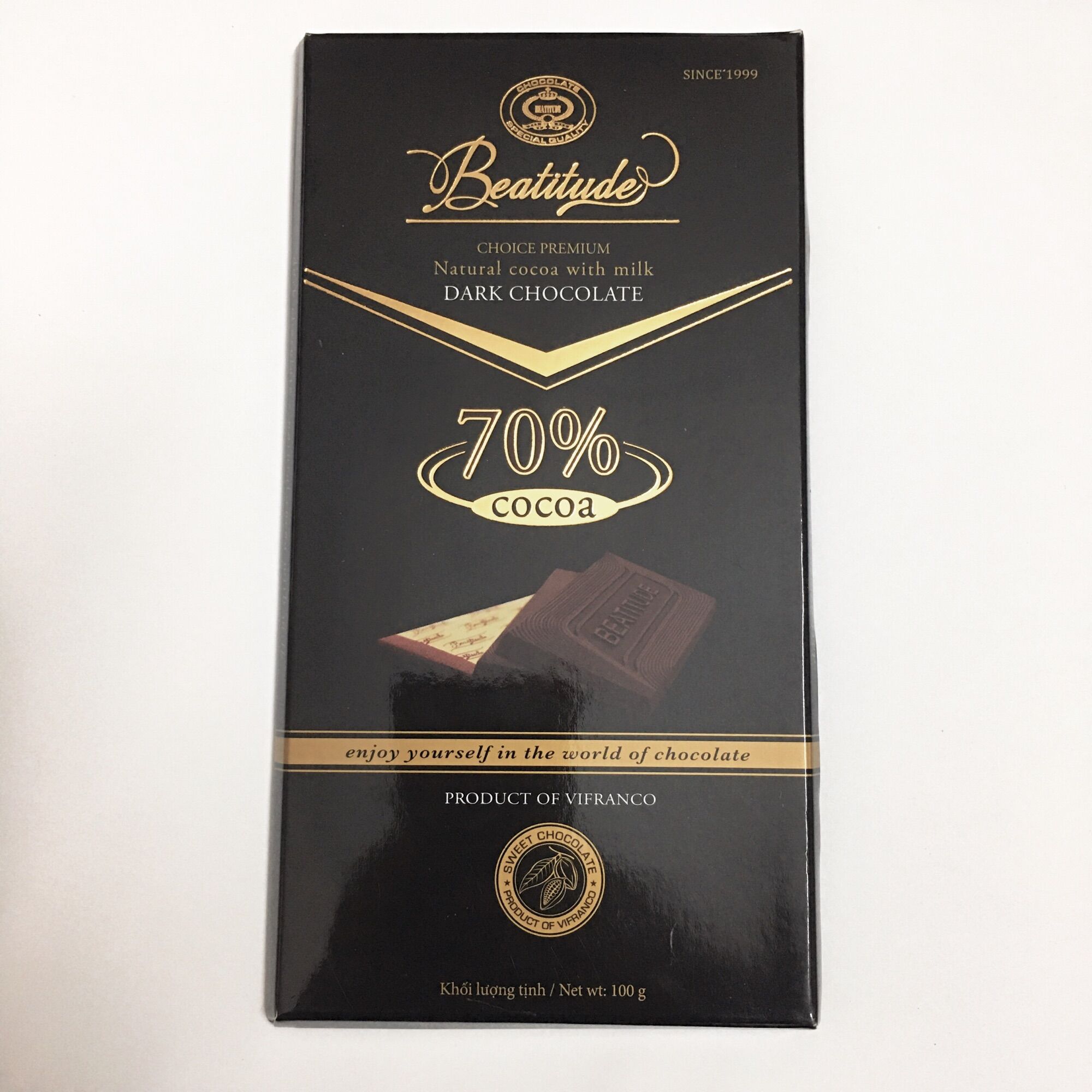 Socola Đen Beatitude 70% Cacao Thanh 100g HSD 12/2023