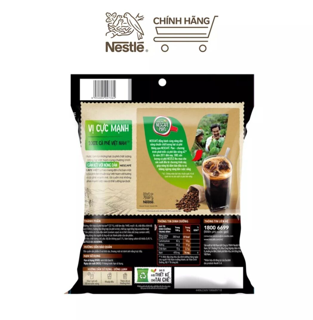 combo 2 bịch cafe đen nescafe