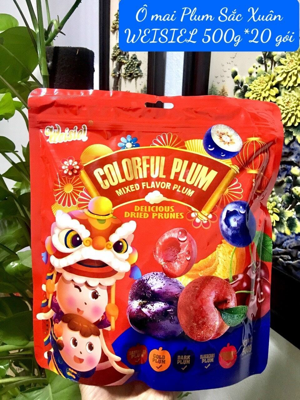 (DATE 1/2023)Ô MAI mix 6 VỊ PLUMS -bịch 500g