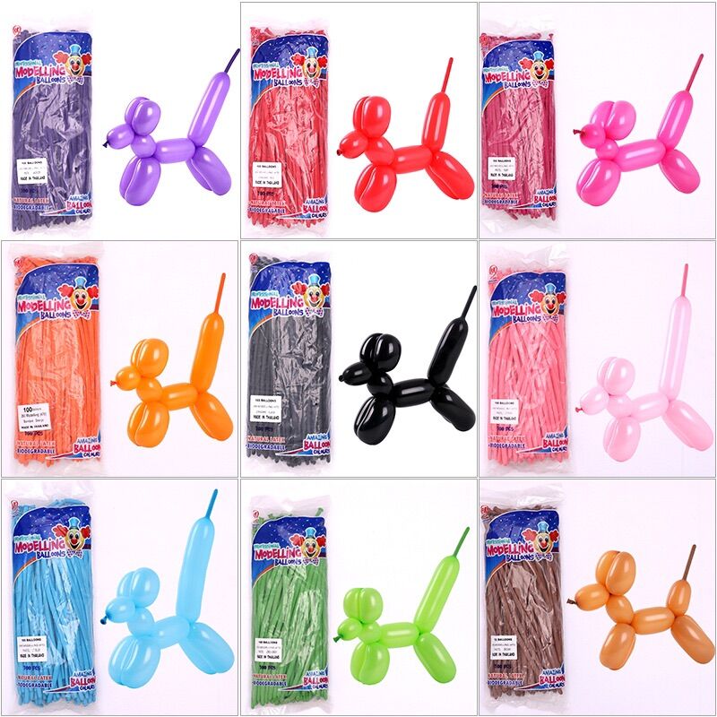 Combo 100 quả bong bóng vặn hình Thái Lan Mix màu BK260 - shop bóng bay