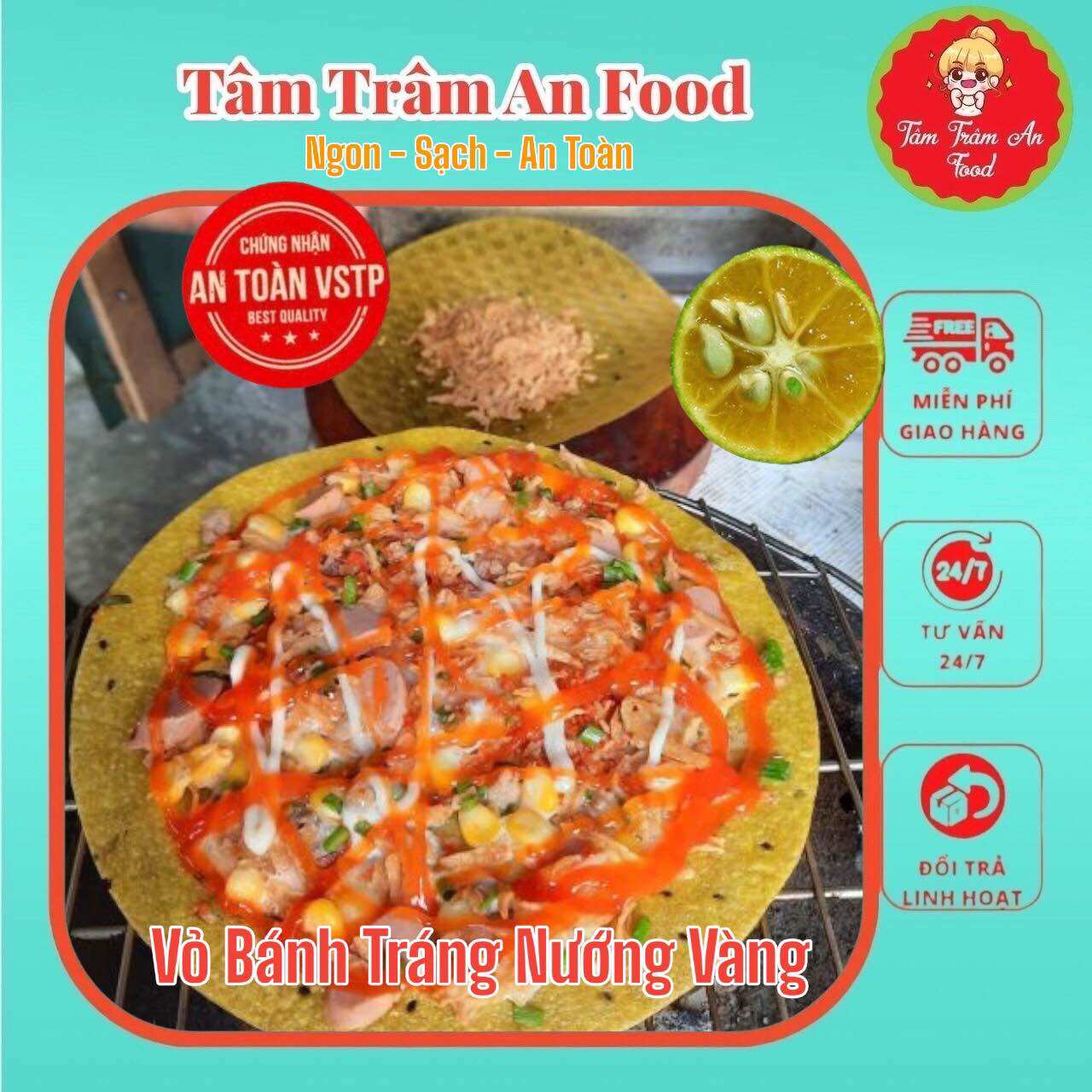 Bánh tráng Nướng Vàng nghệ có mè 5kg