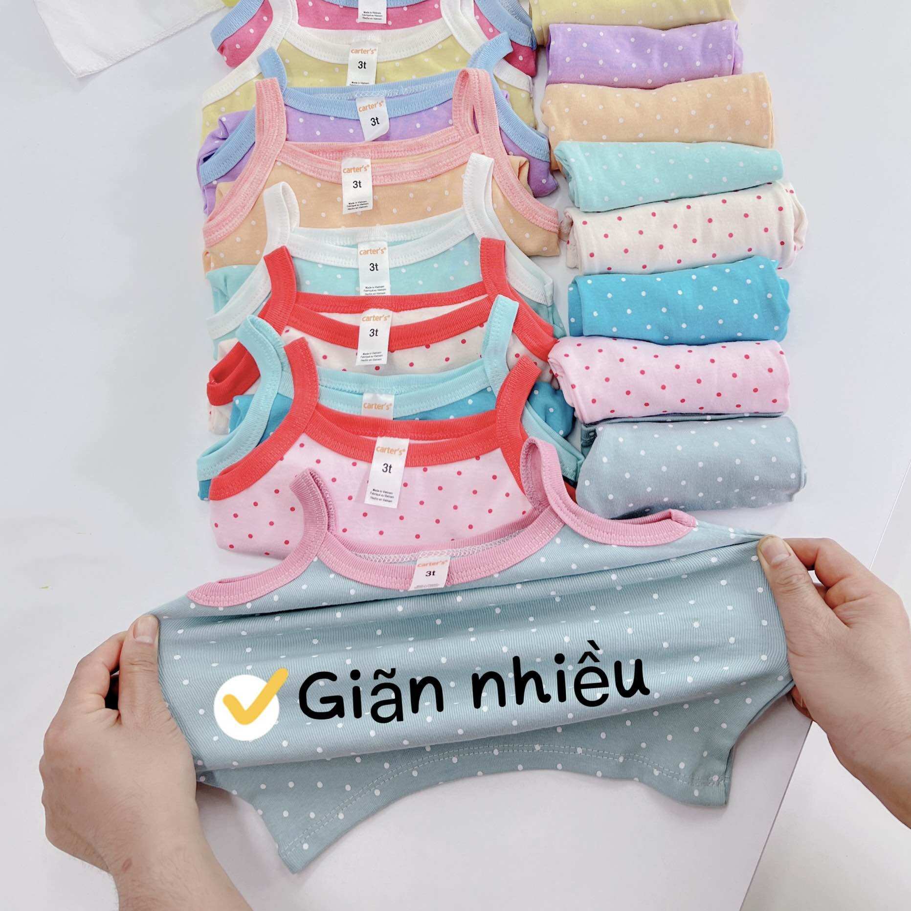 Bộ 2 dây quần lửng bé gái chấm bi