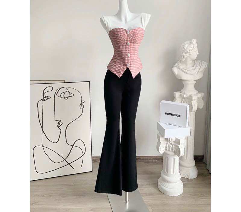 Áo 2 dây kẻ nút hotgril size S M L