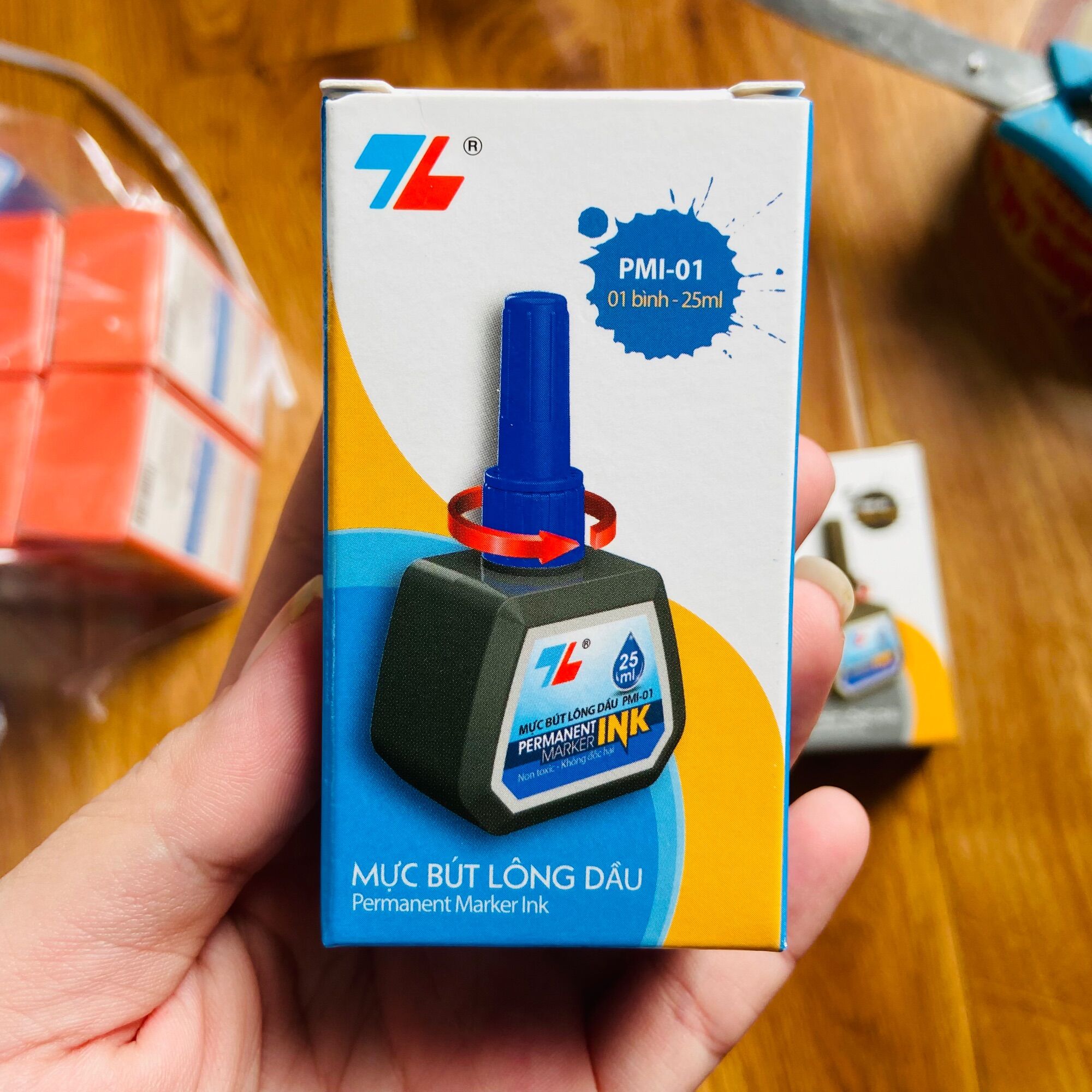 Mực bút lông dầu PMI01 thiên long (xanh đỏ đen)