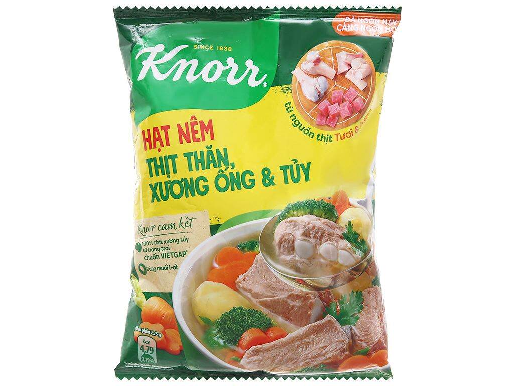 Hạt nêm thịt thăn, xương ống, tủy Knorr gói 900g