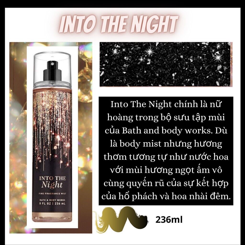 Xịt Thơm Toàn Thân Bath And Body Work Into The Night 236ml