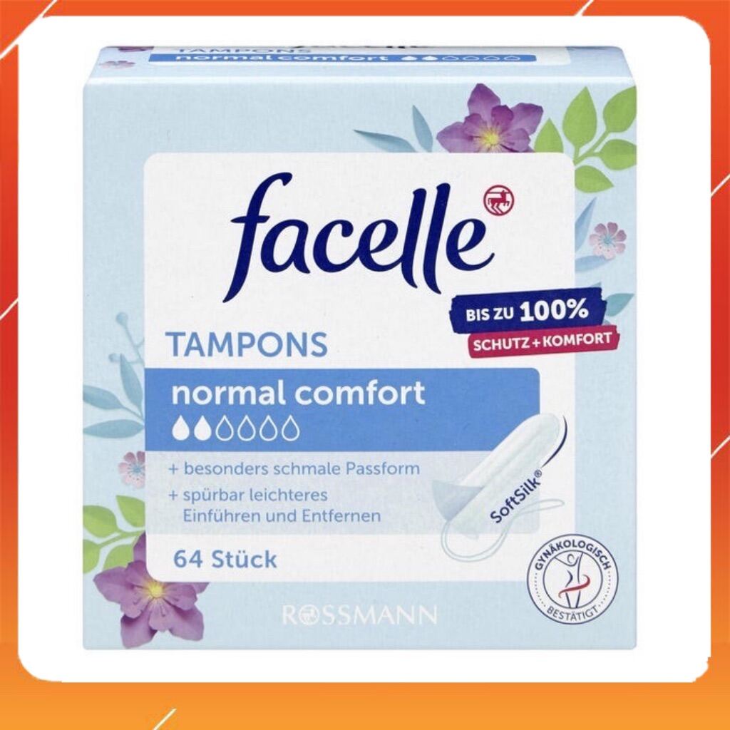 Băng vệ sinh Tampons Facelle Size Normal 64 miếng của Đức