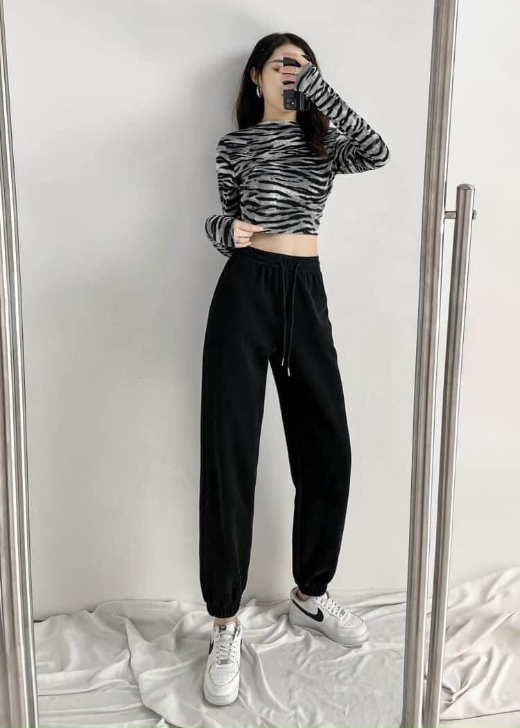 Quần jogger nữ len tăm ZARA