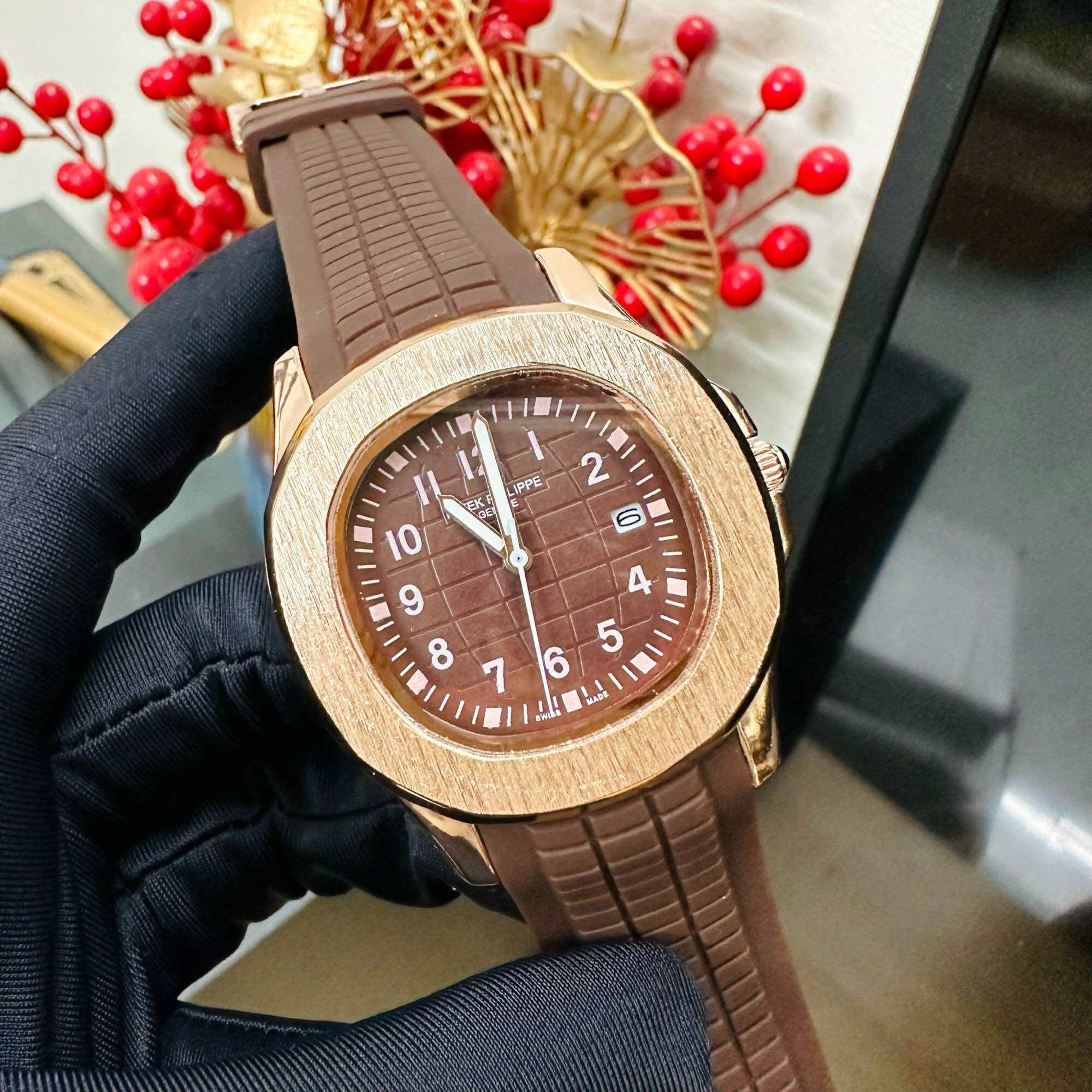 Đồng Hồ Nam Patek Philippe  dây da phụ kiện nam cao cấp Bảo hành 12 tháng