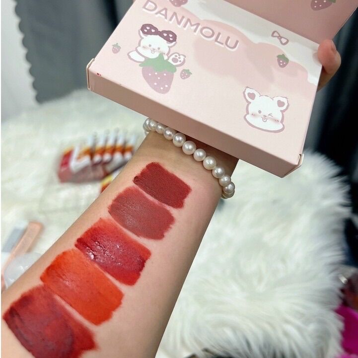 Set 5 son Danmolu gấu hồng chính hãng