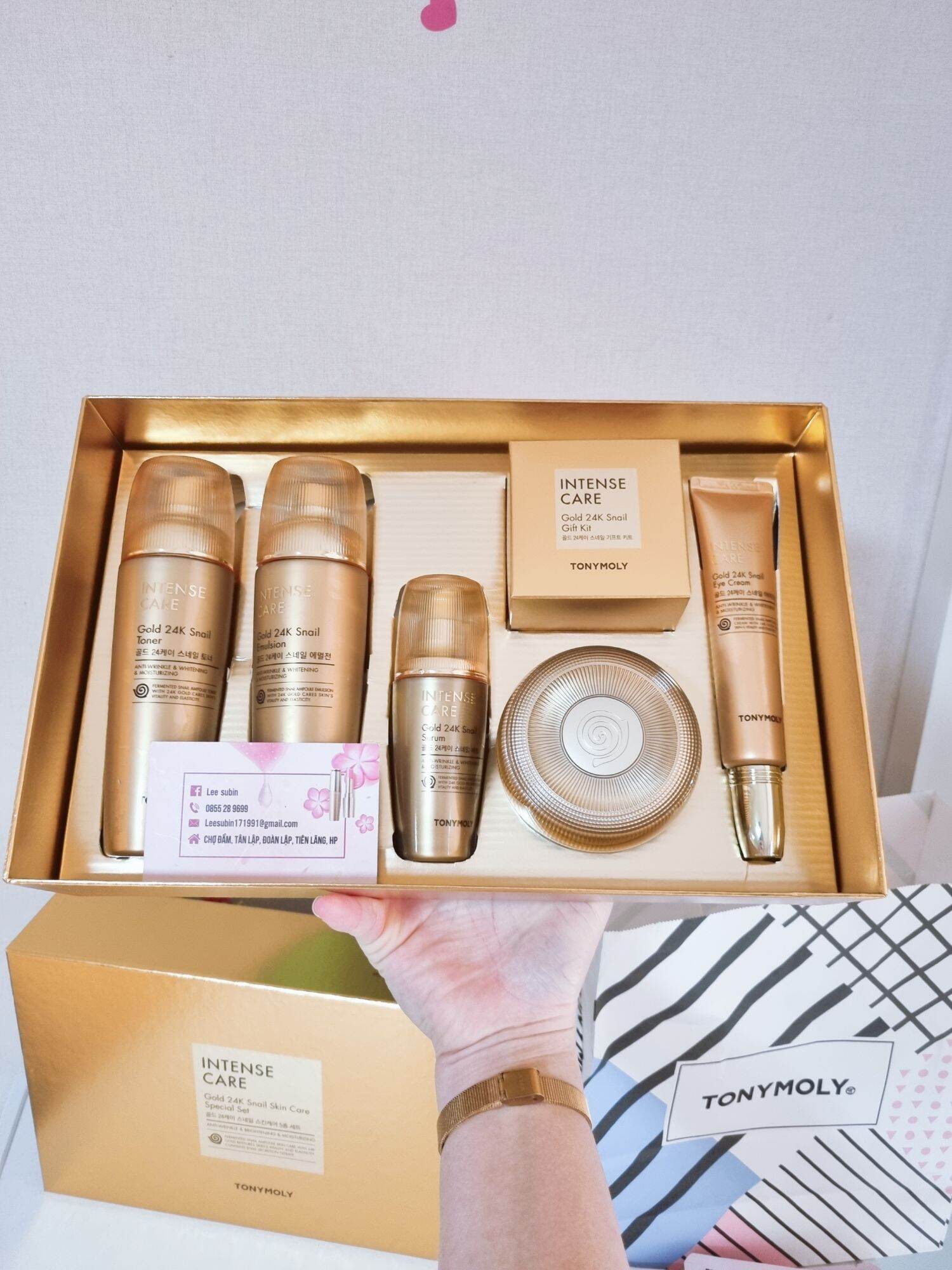 Set dưỡng da chống lão hoá ốc sên, vàng 24k Tonymoly Intense Care Gold 24k Snail