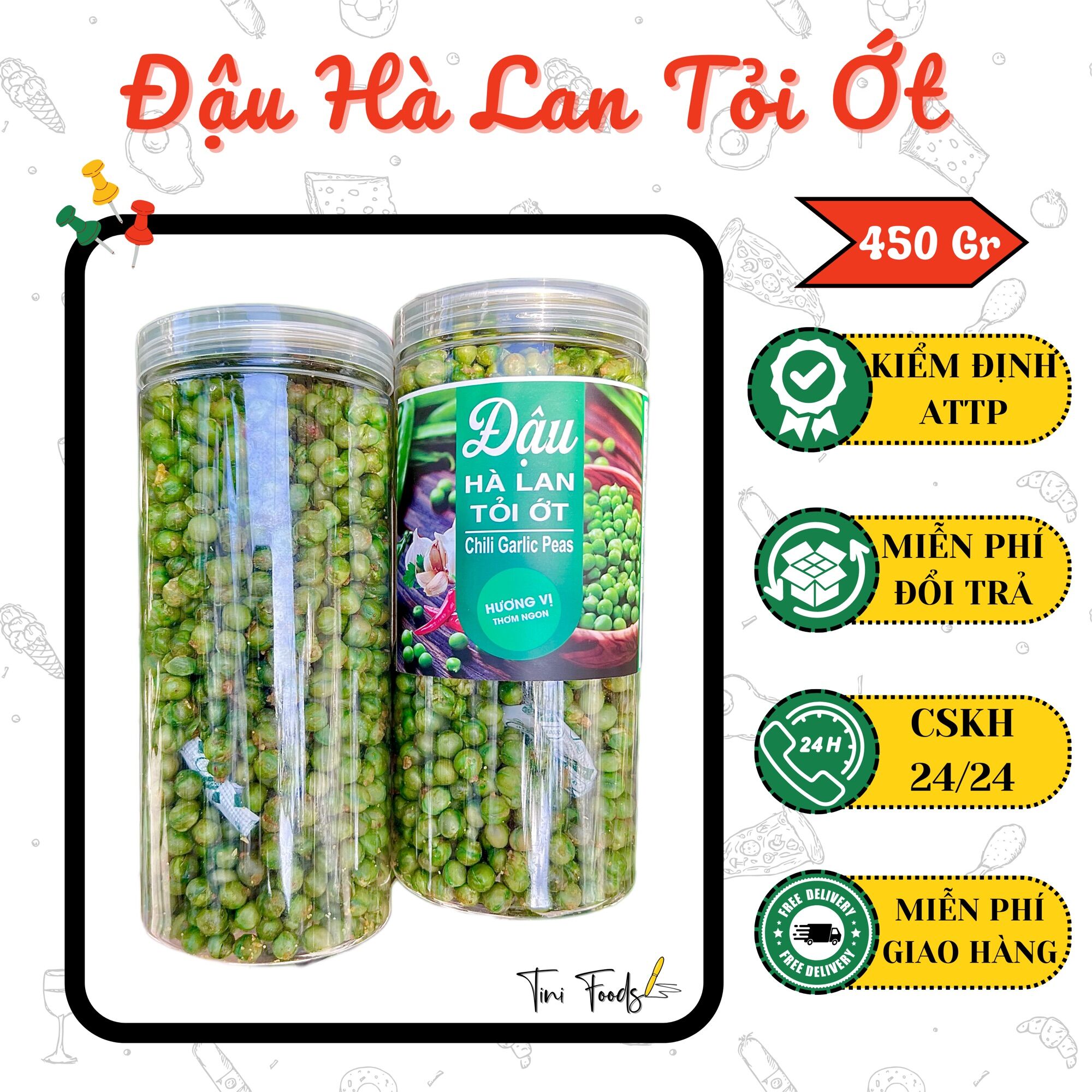 Đậu hà lan tỏi ớt 450g