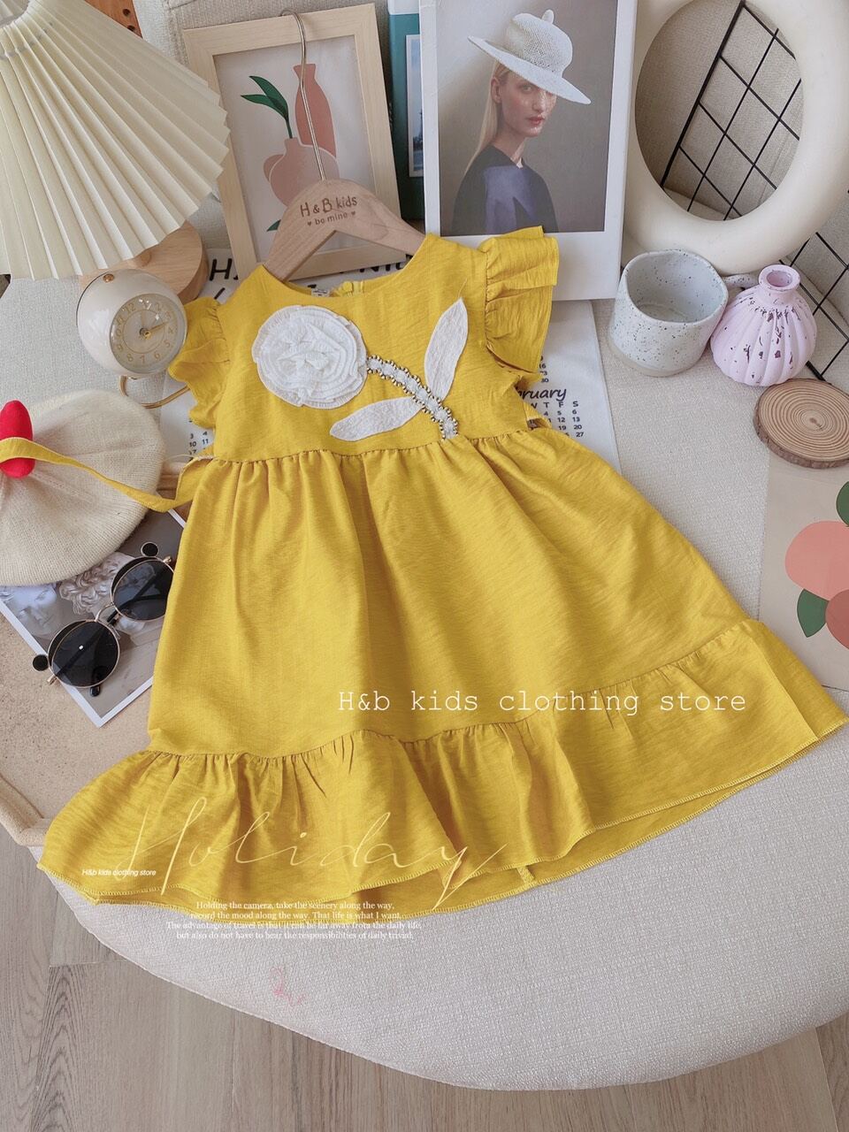 Váy đũi hoa trà đuôi cá cho bé từ 8-15kg