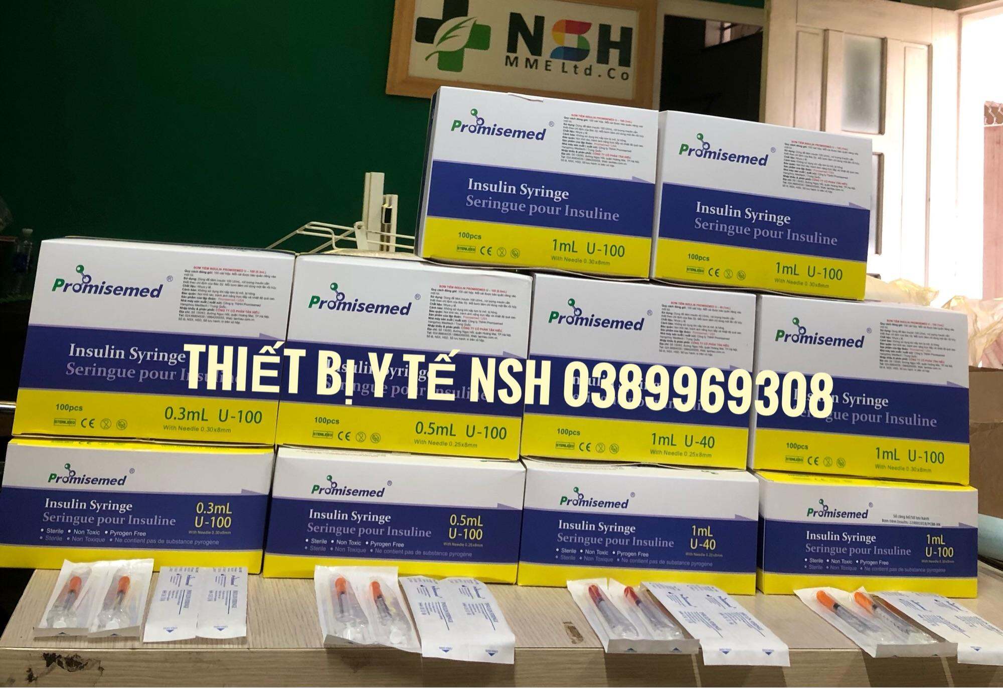 Bơm kim tiêm Tiểu Đường Insulin PROMISEMED 0.3ml 0.5ml 1ml, Bơm Kim tiêm Thẩm Mỹ Spa Promisemed 0.3ml 0.5ml 1ml HÀNG CANADA