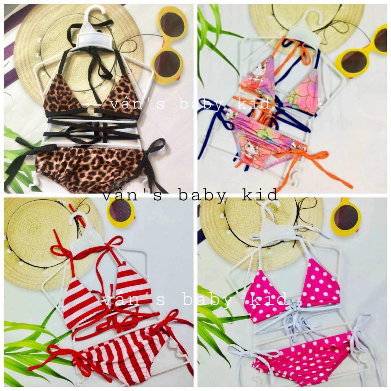 Bikini 2 mãnh nhiều mẫu cho bé gái