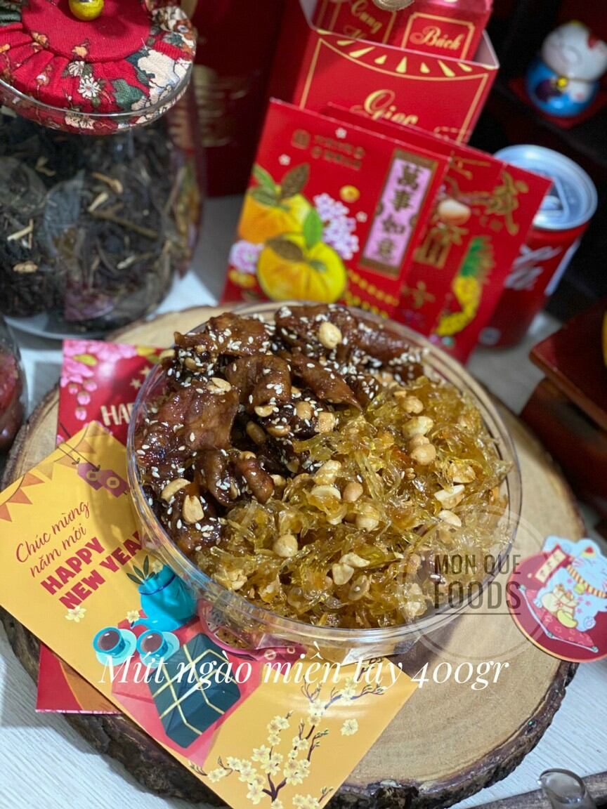 Mứt ngào Miền Tây 500g (Chuối ngào mix gừng sợi dẻo)