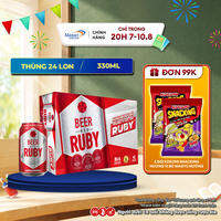 [Mua 1 Giảm 25%] Thùng 24 lon Bia Red Ruby lon x 330ml (Bao bì có thể thay đổi tùy theo đợt nhập hàng)