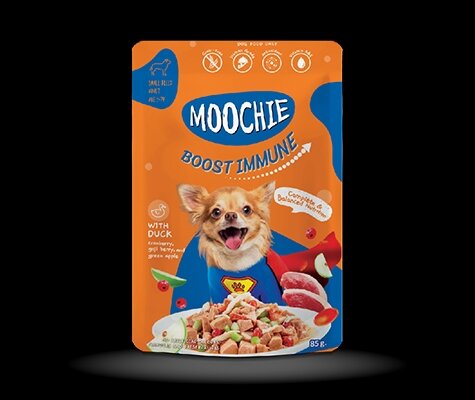 Pate dinh dưỡng cho chó Moochie 85g - Vịt - Cam