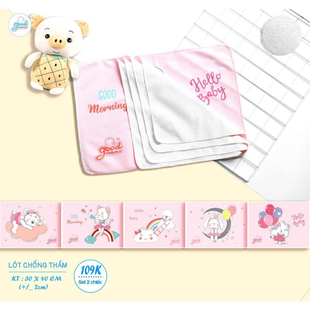 MIẾNG LÓT CHỐNG THẤM GOODMAMA KÍCH THƯỚC 30*40( 1 SÉT 5 MIẾNG)