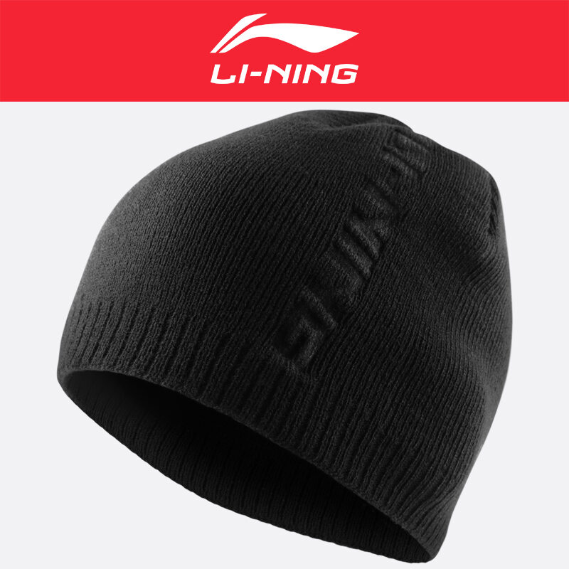 Mũ chính hãng li-ning chính thức mũ len mùa đông cho nam mũ dệt kim giữ ấm mùa đông mùa đông cho nam mũ chống nắng qua da thu đông