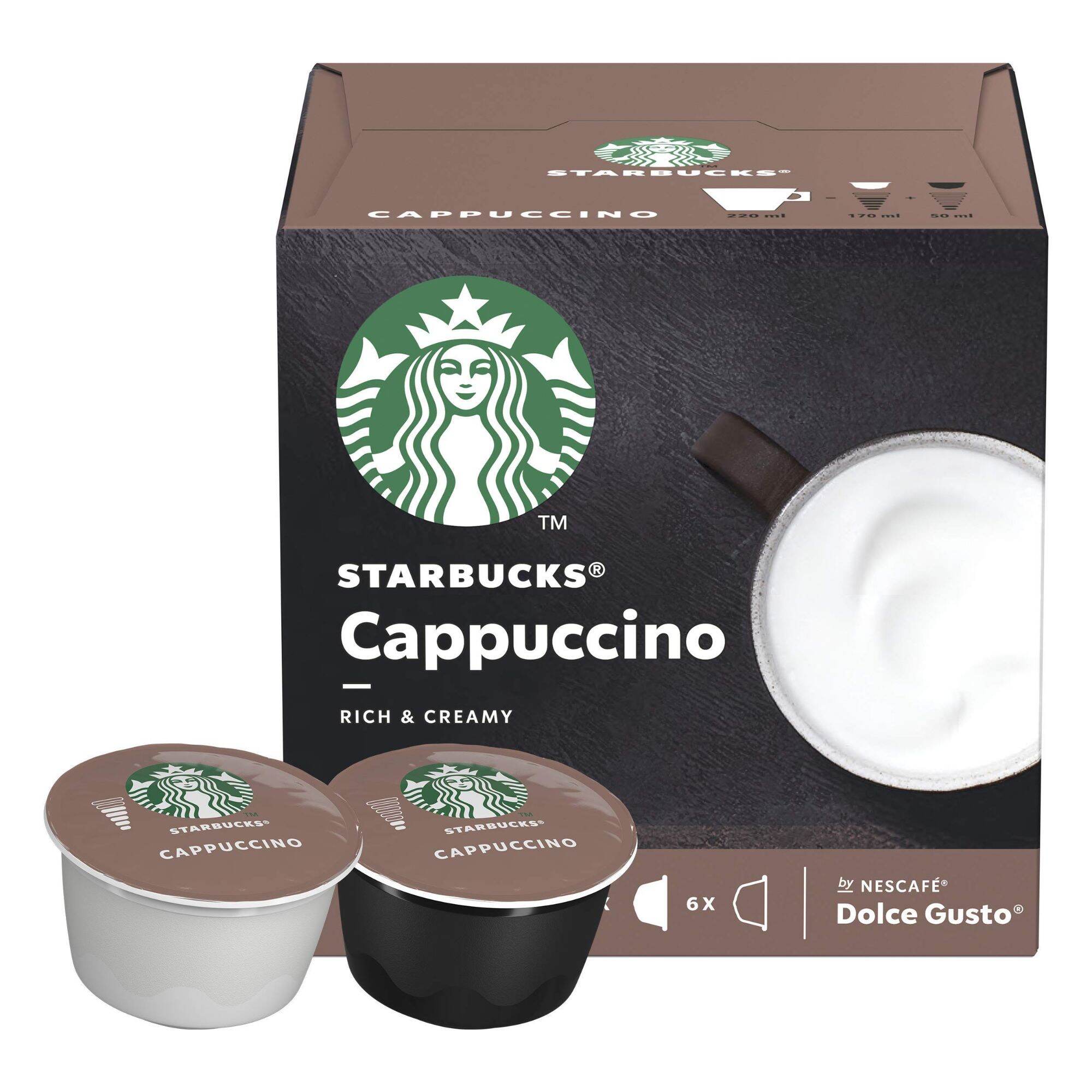 Hộp 12 viên cà phê Starbucks Cappuccino cho máy Dolce Gusto (Xuất xứ: Anh) HSD 31/05/2024