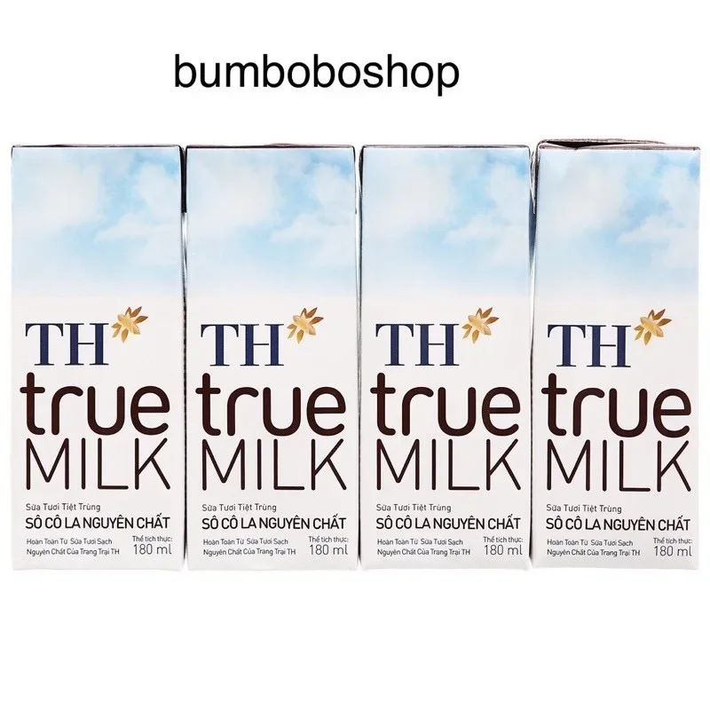 lốc sữa TH TRUE MILK socola 180ml/110ml (4 hộp/lốc)