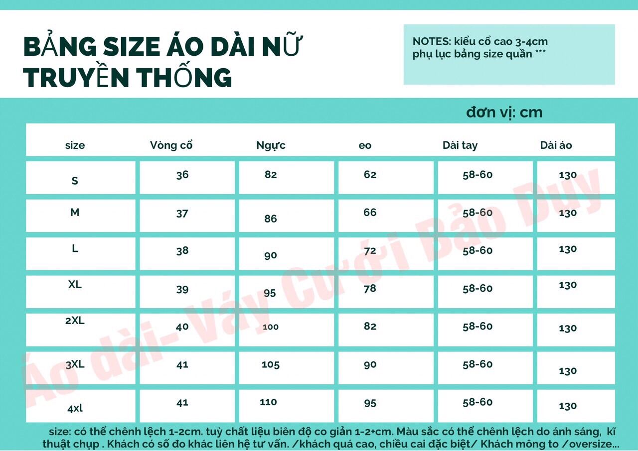 Áo dài truyền thống thiết kế