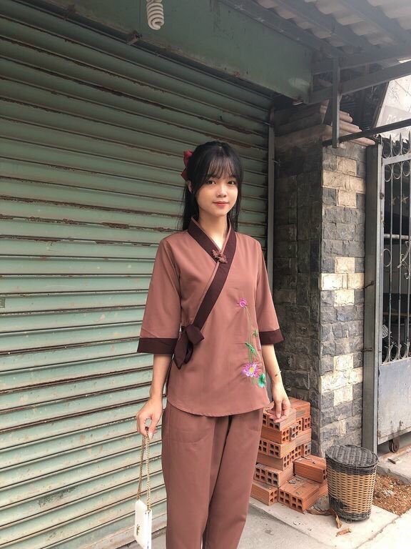 Đồ Lam Đi Chùa # mẫu hoa sen nơ