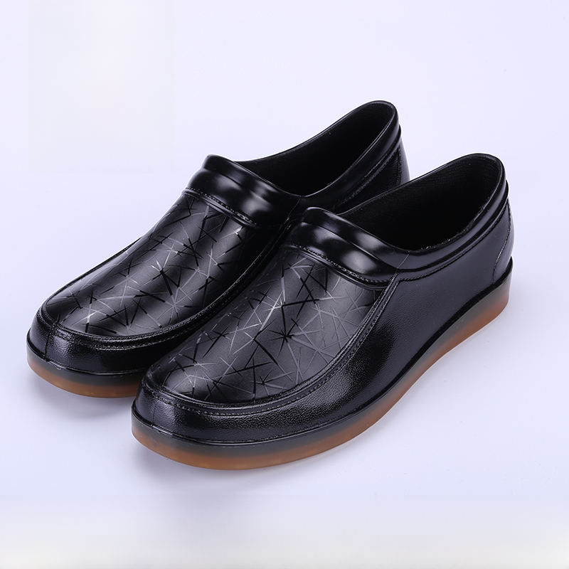 Nhà Bếp Ống Ngắn Cắt Thấp Dày Dặn Giày Đi Mưa Đi Làm Nam Chống Trơn Trượt Đầu Bếp Giày Nước Găng Tay Chống Mòn Để Rửa Xe Và Làm Việc