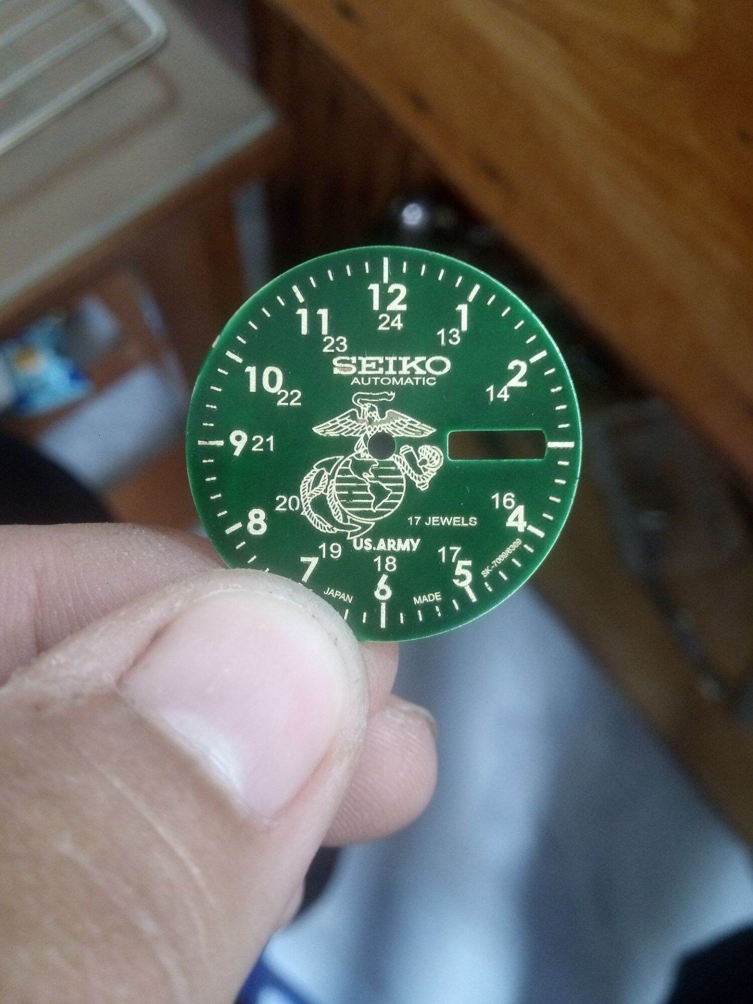 Mặt đồng hồ seiko nam cơ automatic Thủy Quân Lục Chiến kích thước size mặt 28mm phù hợp máy seiko 6309 .Miyota 8205.Citizen 8200