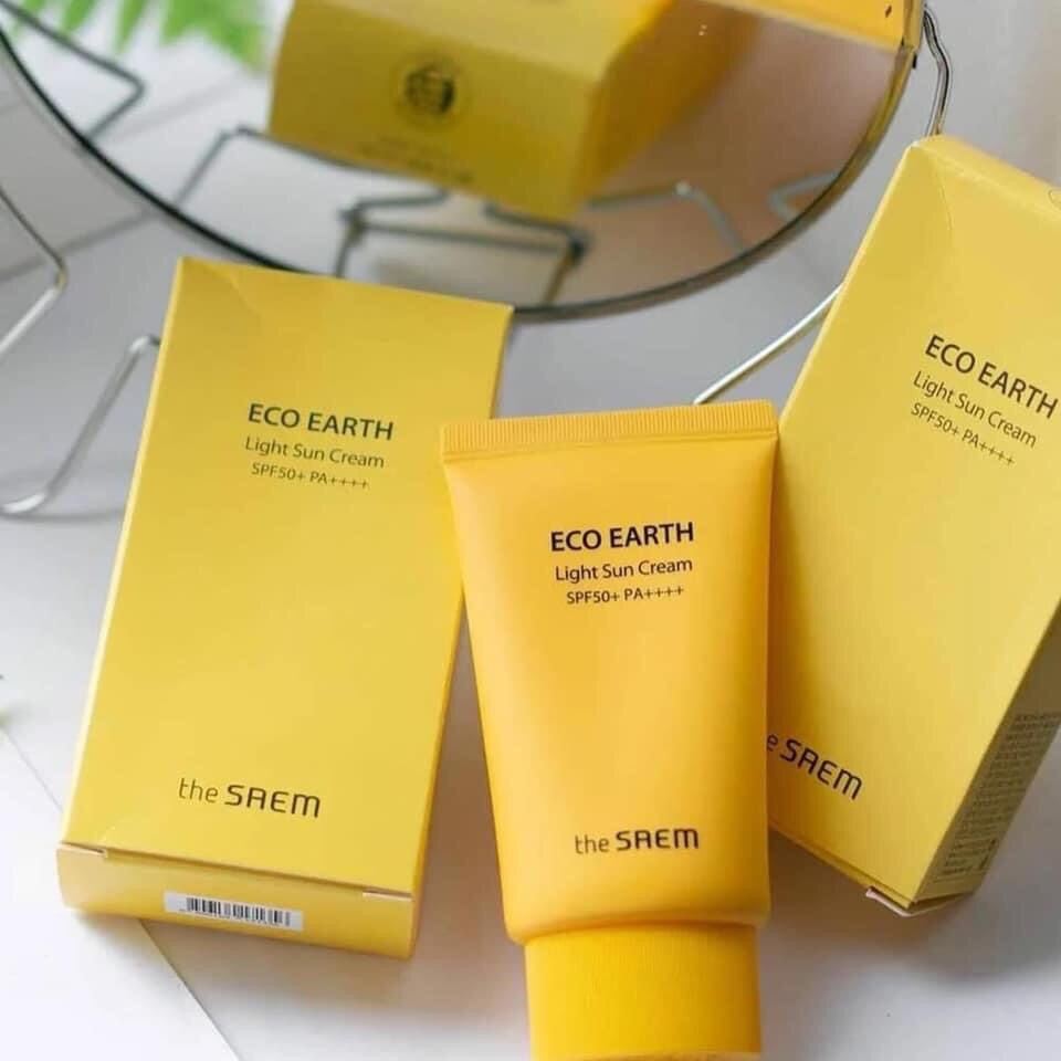 Kem Chống Nắng The Saem Eco Earth Light Sun Cream Spf50+/Pa++++