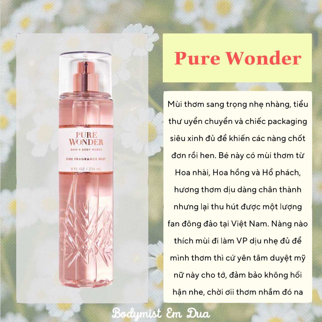 Xịt thơm toàn thân - mùi hương pure wonder 236ml - bodymist em dứa