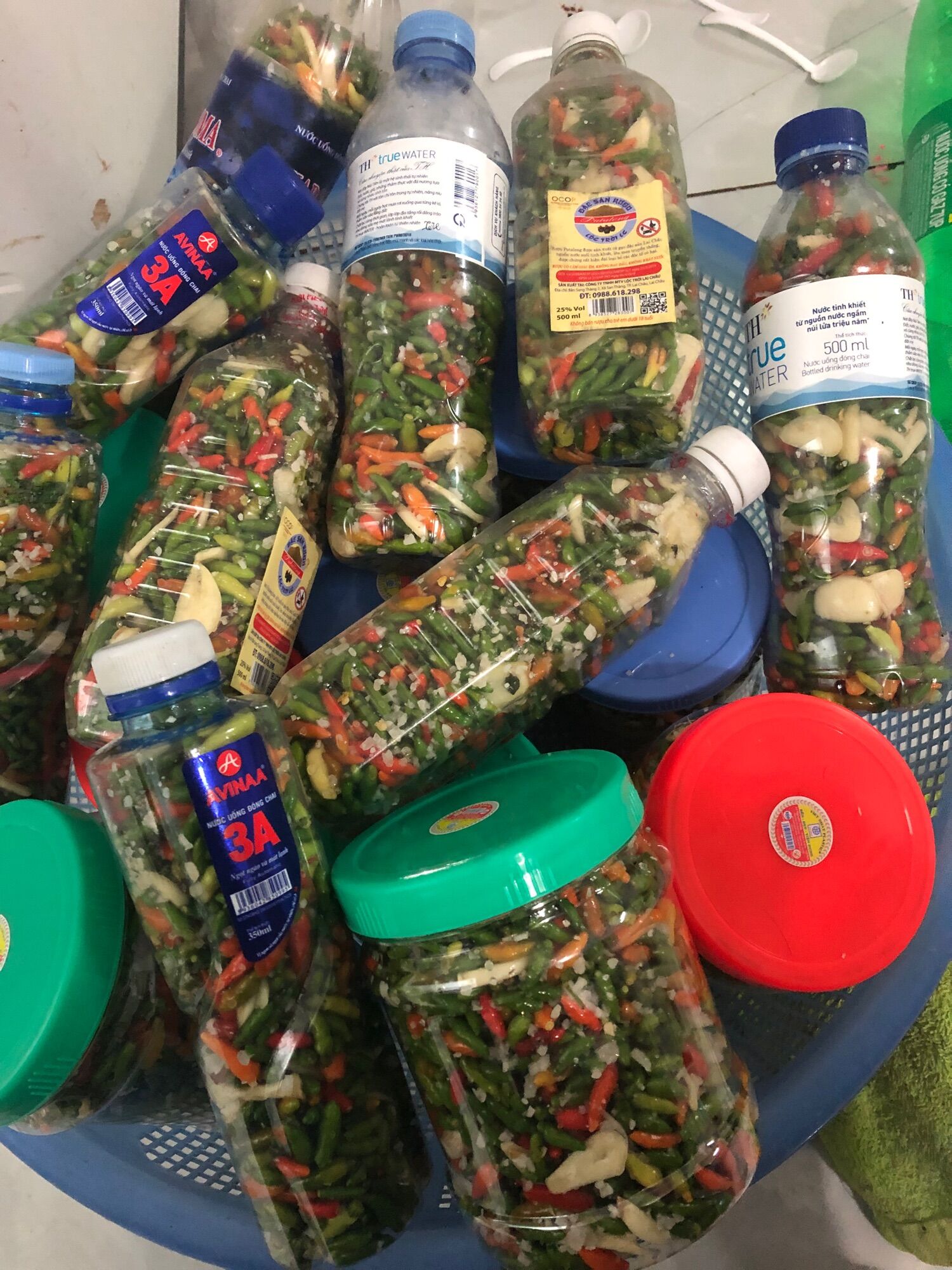 Ớt thóc sóc tỏi muối (200k/3 chai 1kg)
