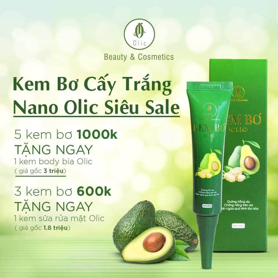 kem Bơ Dưỡng Trắng Nano Olic