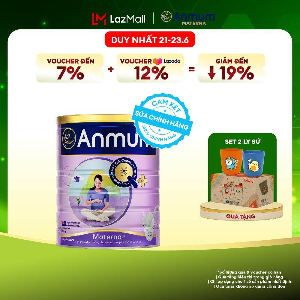 [Voucher giảm đến 26%]Sữa Bột Dành Cho Mẹ Bầu Anmum Materna Hương Vani 800G