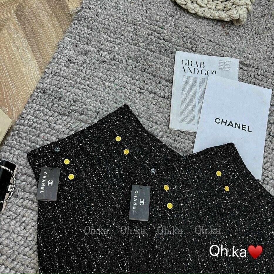 Chân váy Dạ Tweed Kim Sa lưng cao siêu hack dáng