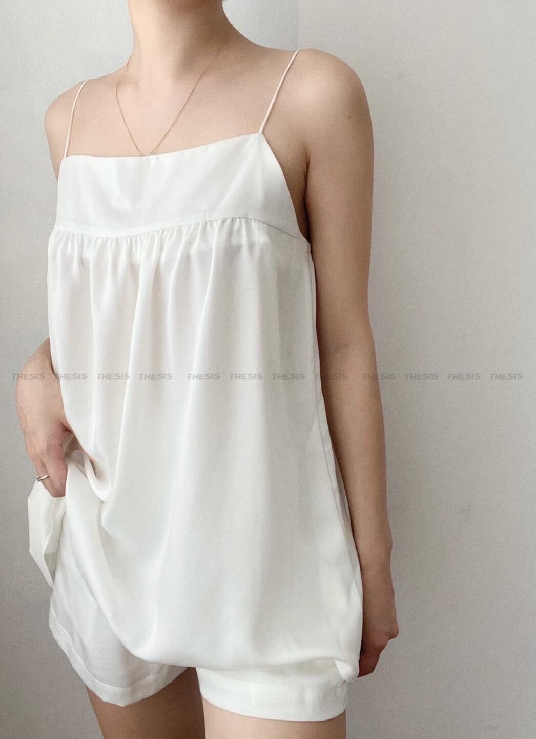 Sét đùi 2 dây dáng babydoll, bộ ngủ nữ