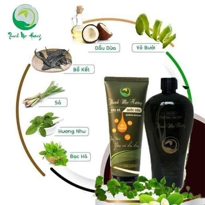 [Hàng chính hãng] COMBO Dầu gội và dầu xả Thanh Mộc Hương( Dầu gội chai Vòi 350ml+Xả 200 ml)