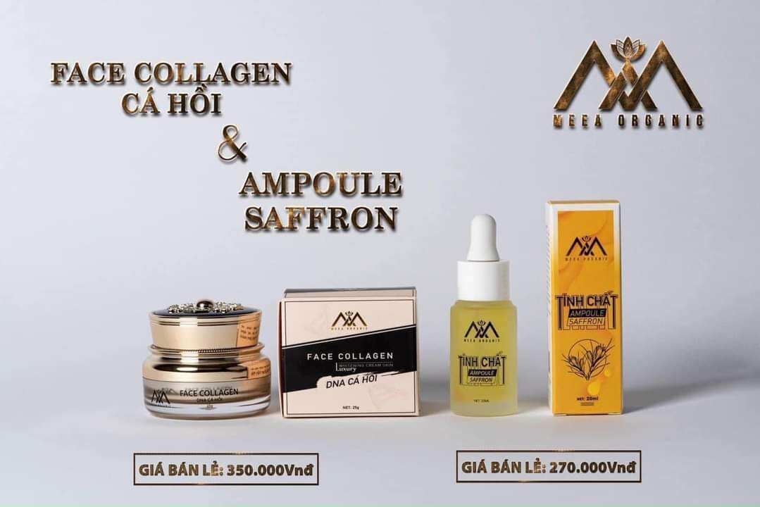 Combo dưỡng da kem face dna colagen cá hồi và serum dưỡng dna saffron chính hãng 100%