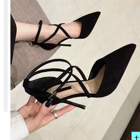 Giày cao gót nhung mềm cao 10cm có đủ size bigsize 40 41 42 43 44
