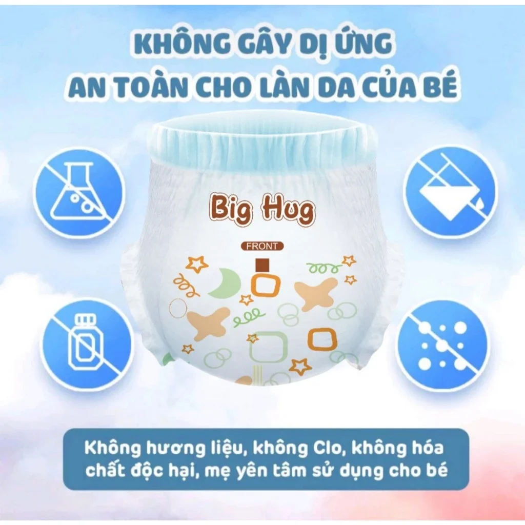 { BIGHUG } Bỉm Quần Bo Mông Chun Đệm Mây Cao Cấp