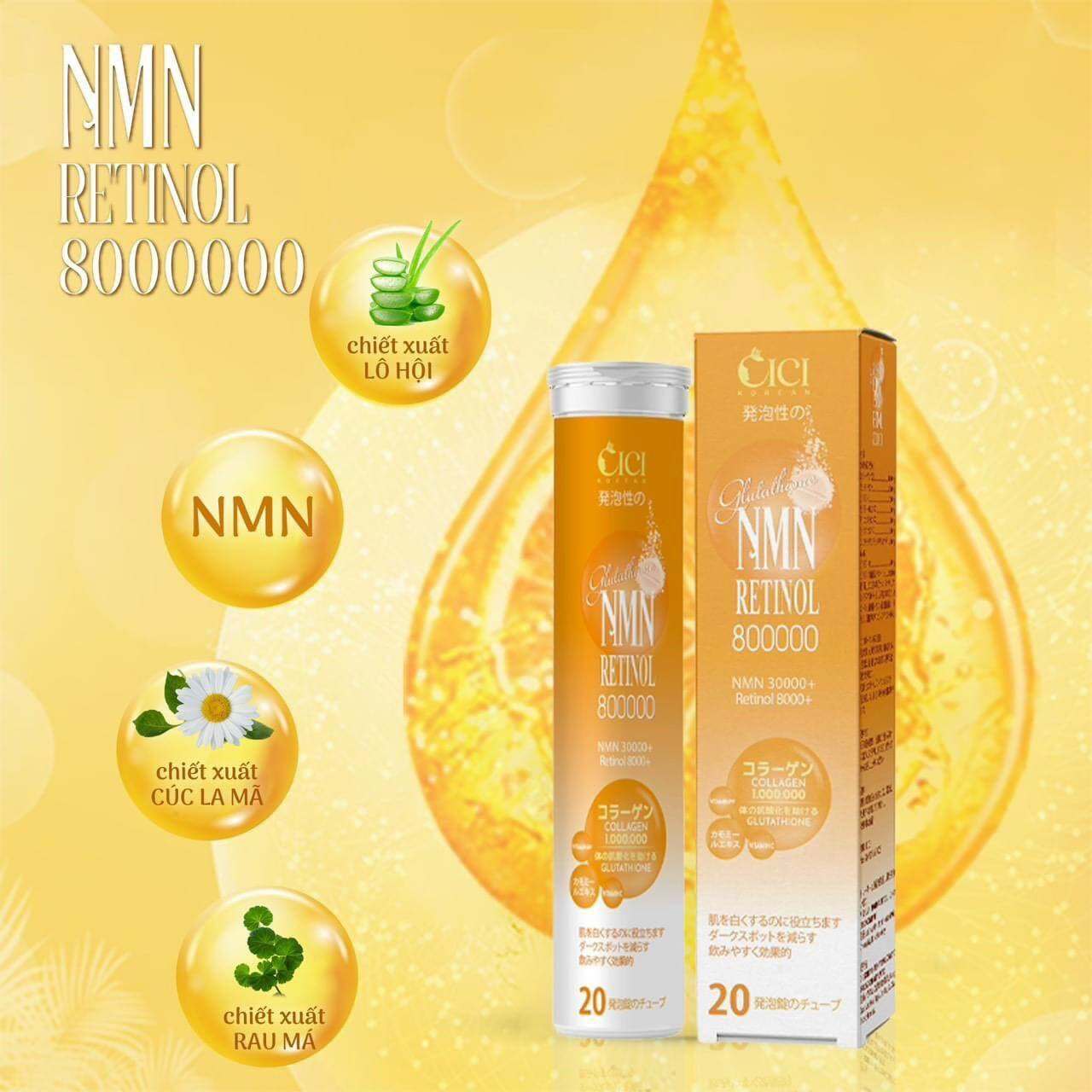 COMBO 3 HỘP VIÊN SỦI TRẮNG DA CẤP TỐC RETINOL 80.000MG THỰC PHẨM HỔ TRỢ CHĂM SÓC SẮC ĐẸP