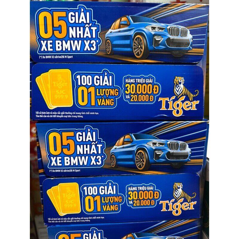 [BẬT THÙNG TIGER - TRÚNG VÀNG 999 + XE XỊN BMW] THÙNG BIA TIGER DATE MỚI TRÚNG THUỞNG 24 LON X 330ML