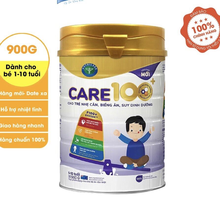 Sữa bột CARE 100+ 900g Cho trẻ nhẹ cân, Biếng ăn, Suy dinh dưỡng