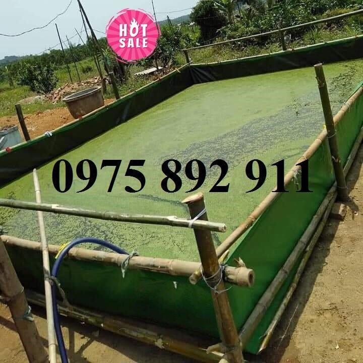 Bể bạt nuôi ốc , ếch cá 3x2x05 ( xanh bộ đội )