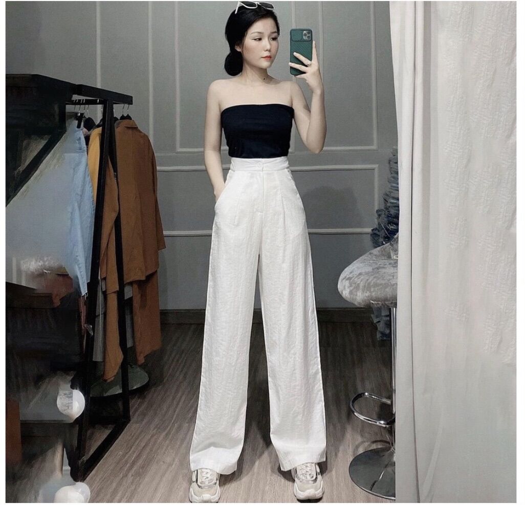 Quần đũi ống suông cạp chun sau dài 100cm