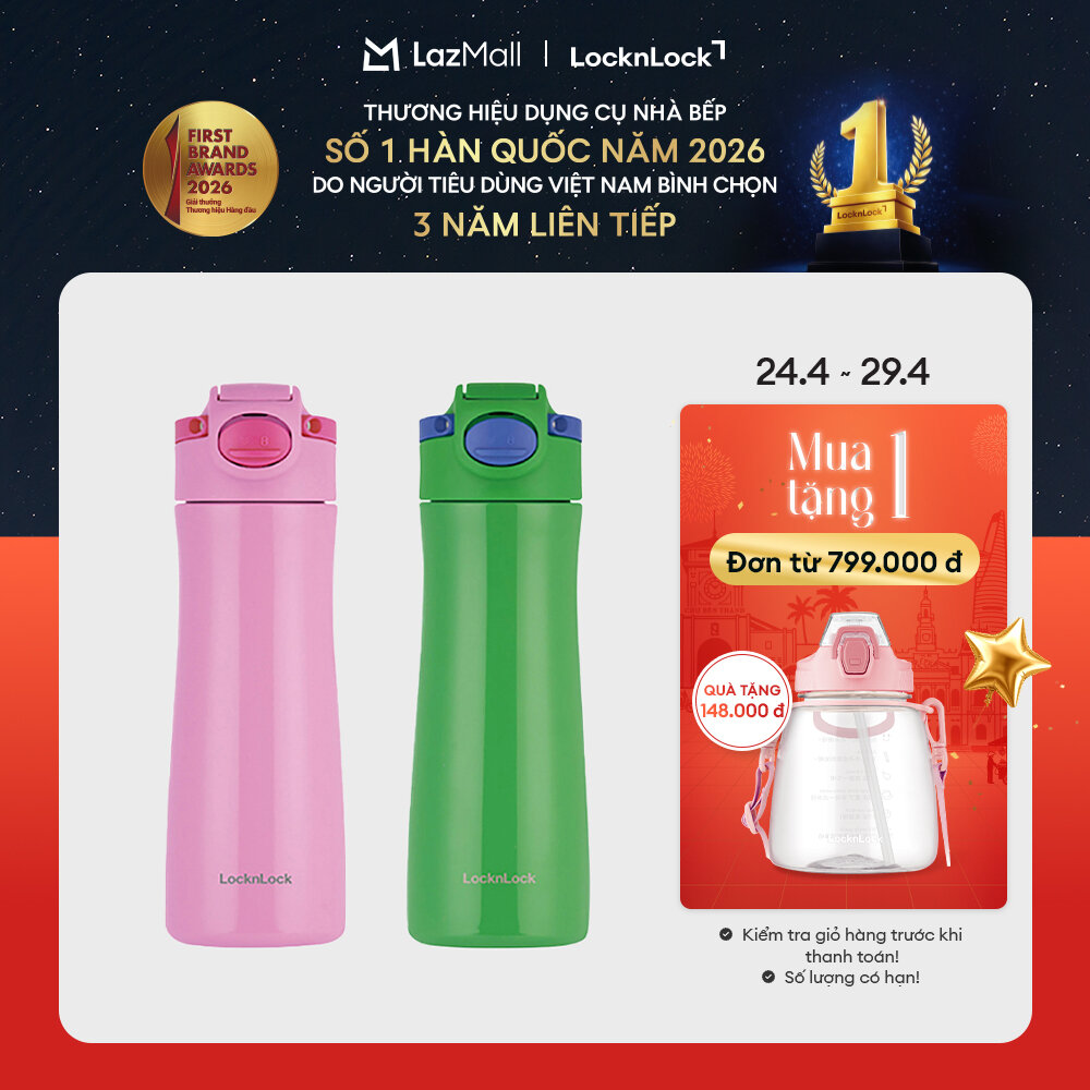 Bình giữ nhiệt trẻ em LocknLock FUFU KIDS TUMBLER 2 màu (Xanh lá, Hồng) - LHC3304