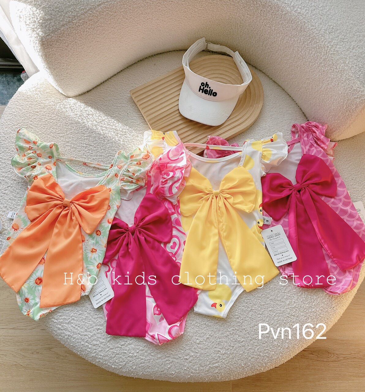 Đồ bơi liền thân xinh bé gái nơ sau lưng |bikini cho bé diện hè
