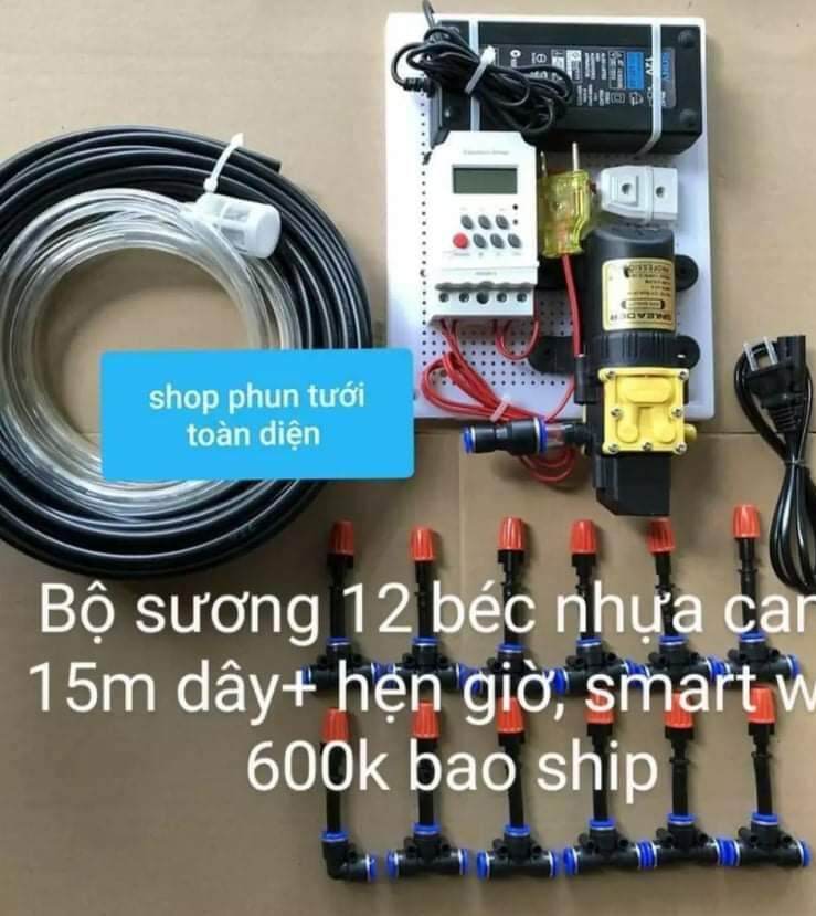 Bộ phun sương tự động máy bơm đơn usa,korea , sinleader, diện tính 10 đến 15m2,béc phun tưới cây,béc phun sương