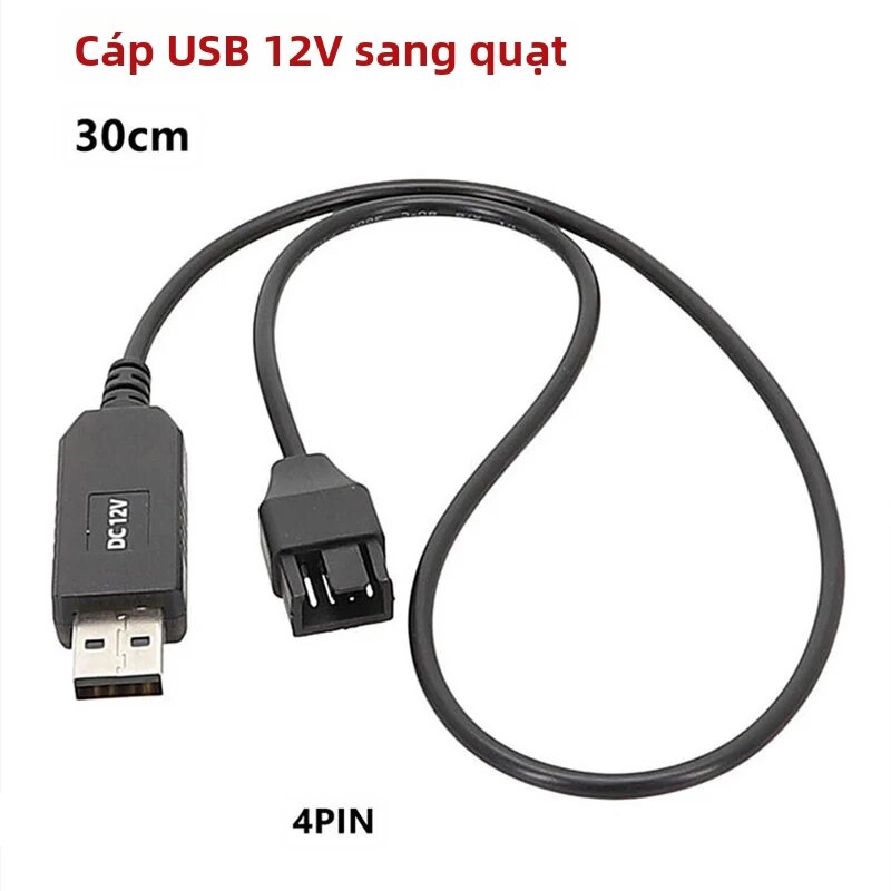 Quạt Làm Mát Máy Tính Cáp Cấp Nguồn 5V Đến 12V USB Sang 4Pin Dây Tăng Cường Tản Nhiệt Khung Máy Để Kết Nối Đường Dây Bên Ngoài Giá 154,000 Đồng*Miễn phí vận chuyển